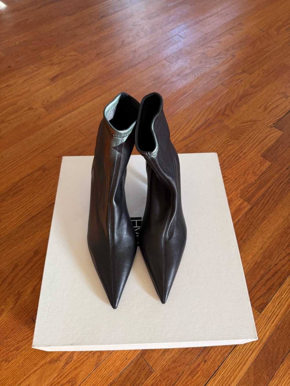 Toteme Black Pointed Toe Ankle Booties